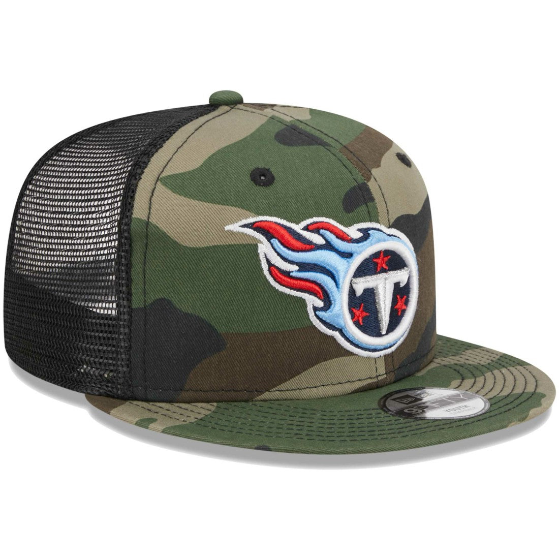 Tennessee Titans New Era Youth Main Trucker 9FIFTY Snapback Hat - Camo Hats