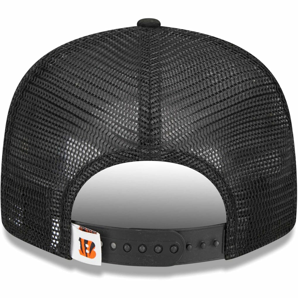 Cincinnati Bengals New Era Youth Main Trucker 9FIFTY Snapback Hat - Black Hats