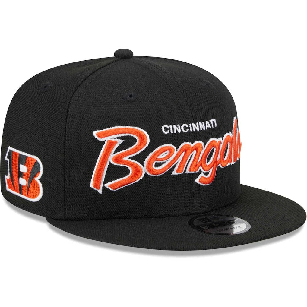 Cincinnati Bengals New Era Main Script 9FIFTY Snapback Hat - Black Hats
