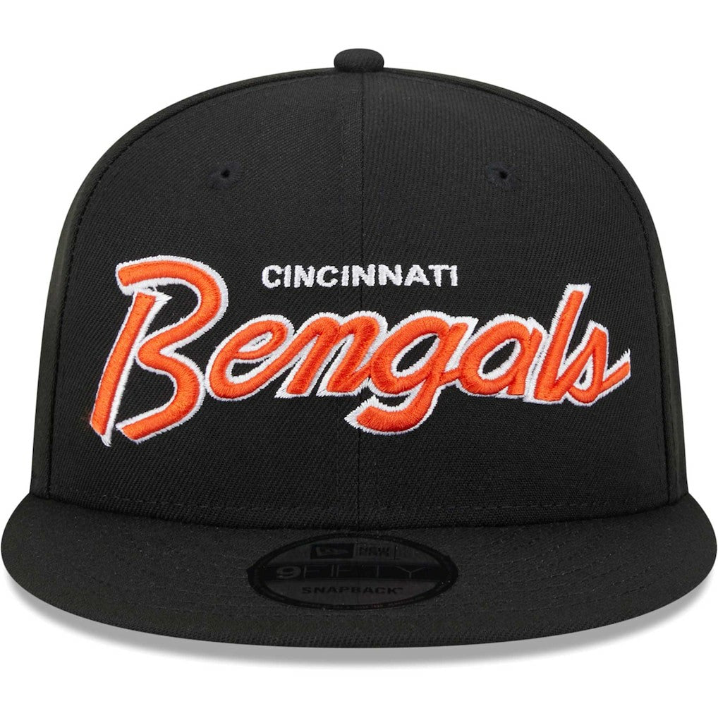 Cincinnati Bengals New Era Main Script 9FIFTY Snapback Hat - Black Hats