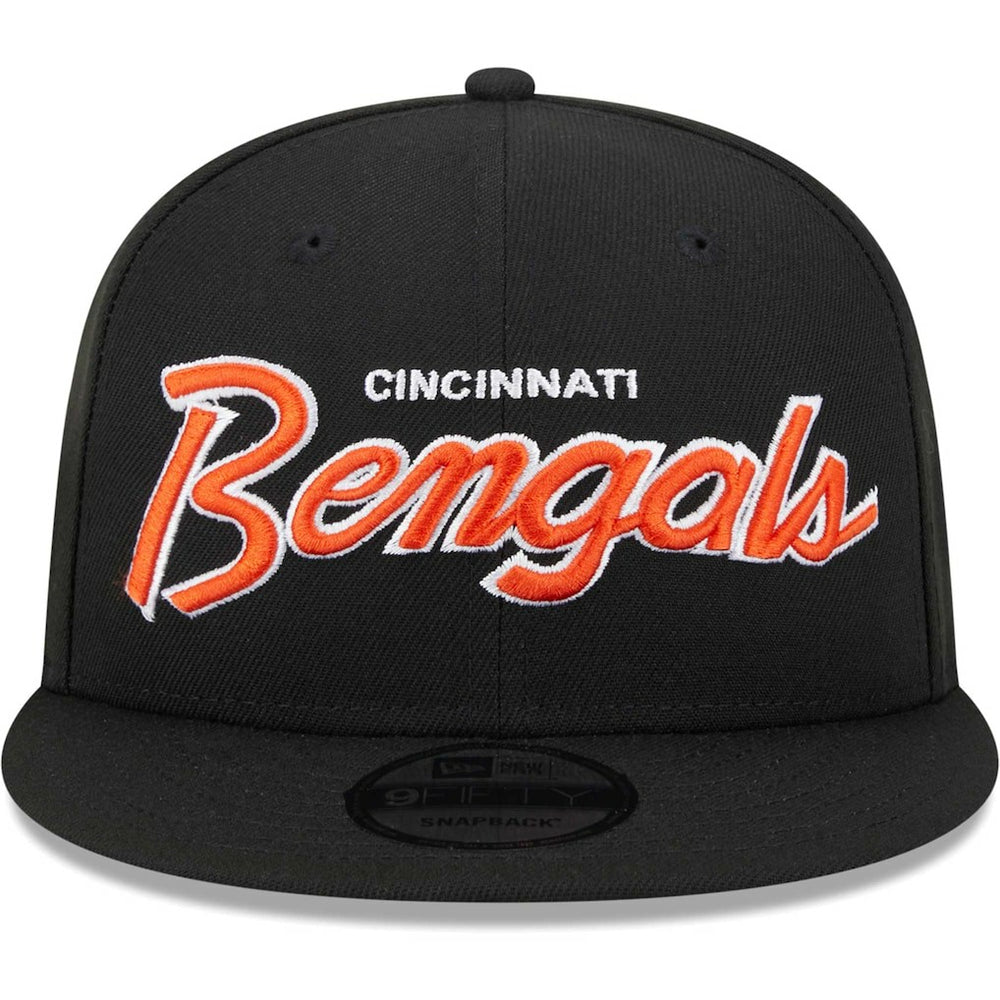 Cincinnati Bengals New Era Main Script 9FIFTY Snapback Hat - Black Hats