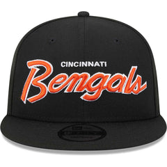 Cincinnati Bengals New Era Main Script 9FIFTY Snapback Hat - Black Hats