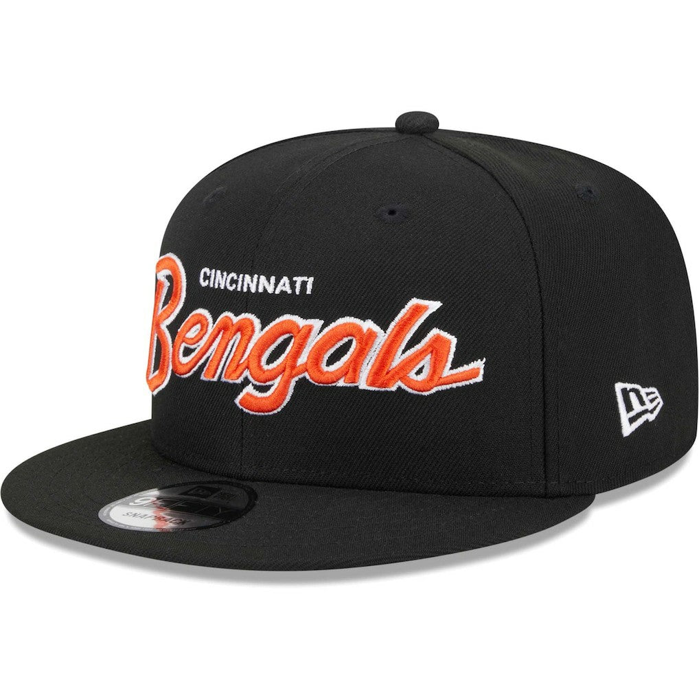Cincinnati Bengals New Era Main Script 9FIFTY Snapback Hat - Black Hats