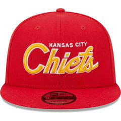 Kansas City Chiefs New Era Main Script 9FIFTY Snapback Hat - Red Hats
