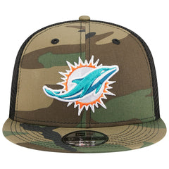 Miami Dolphins New Era Main Trucker 9FIFTY Snapback Hat - Camo Hats