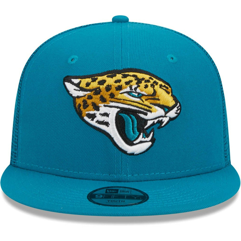 Jacksonville Jaguars New Era Youth Main Trucker 9FIFTY Snapback Hat - Teal Hats