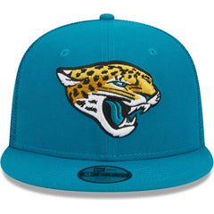 Jacksonville Jaguars New Era Youth Main Trucker 9FIFTY Snapback Hat - Teal Hats