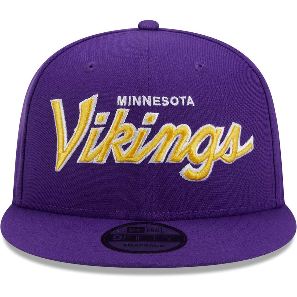 Minnesota Vikings New Era Main Script 9FIFTY Snapback Hat - Purple Hats