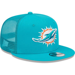 Miami Dolphins New Era Youth Main Trucker 9FIFTY Snapback Hat - Aqua Hats
