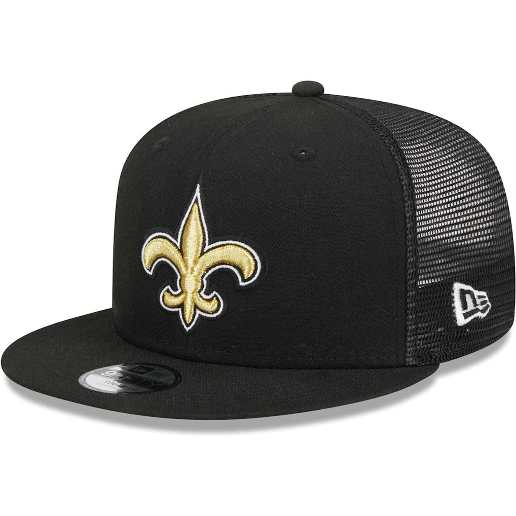 New Orleans Saints New Era Youth Main Trucker 9FIFTY Snapback Hat - Black Hats