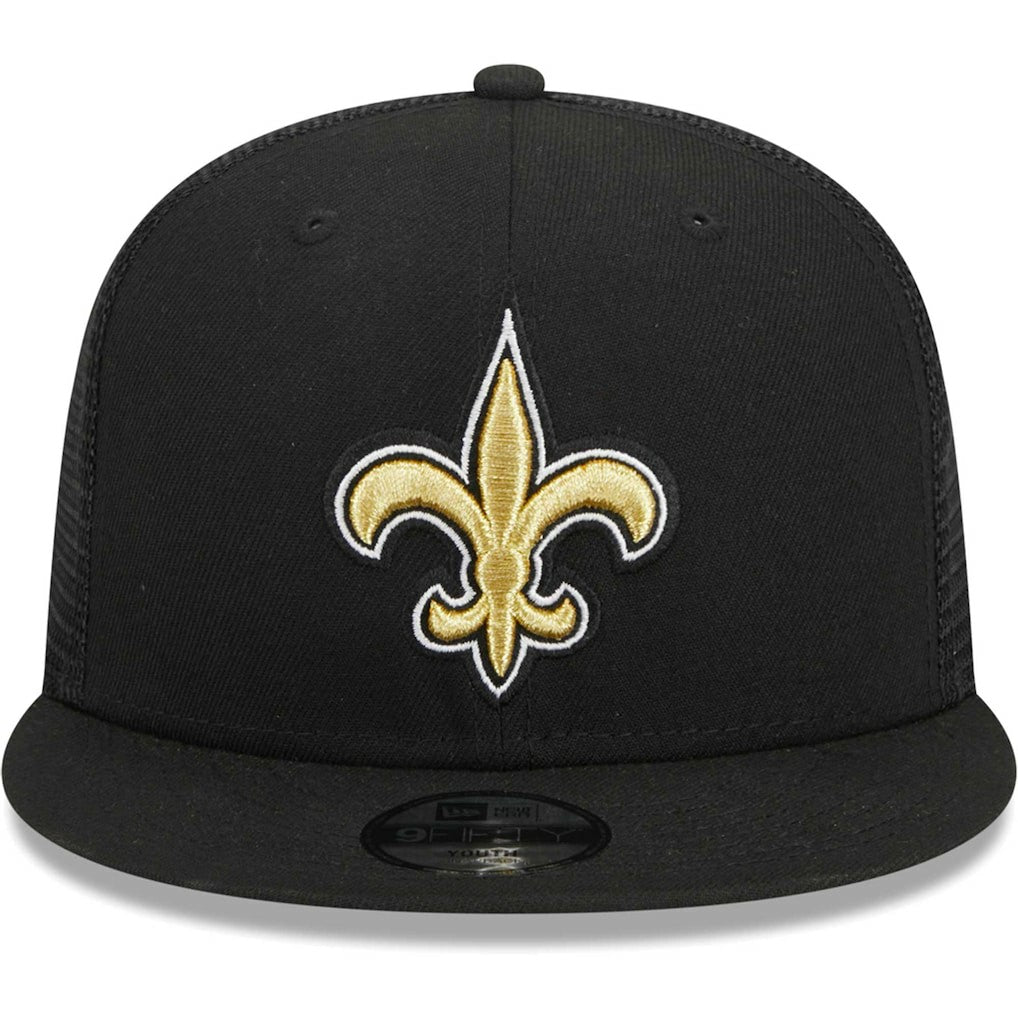 New Orleans Saints New Era Youth Main Trucker 9FIFTY Snapback Hat - Black Hats