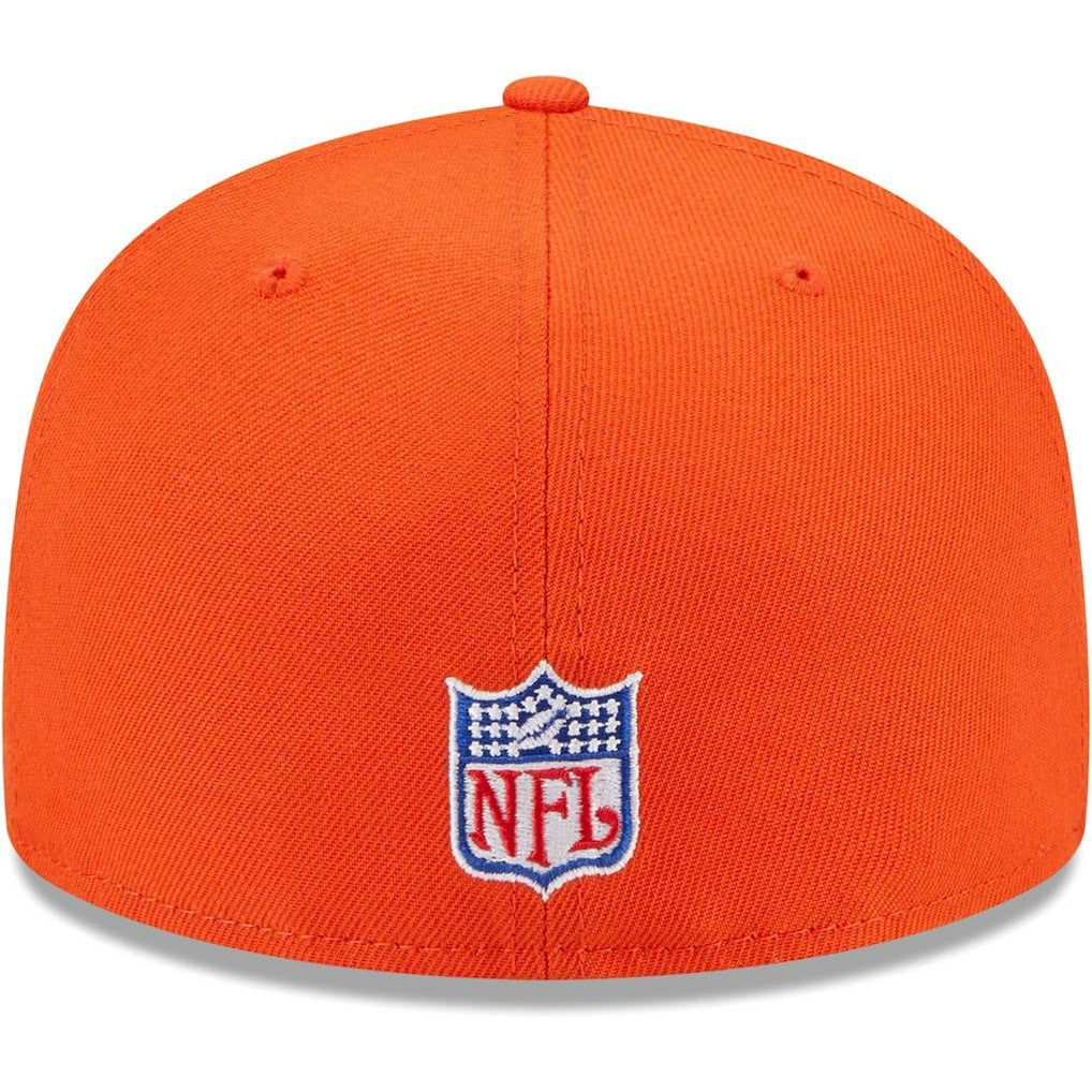 Chicago Bears New Era Throwback Main 59FIFTY Fitted Hat - Orange Hats