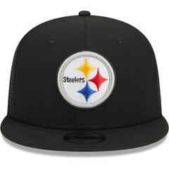 Pittsburgh Steelers New Era Youth Main Trucker 9FIFTY Snapback Hat - Black Hats