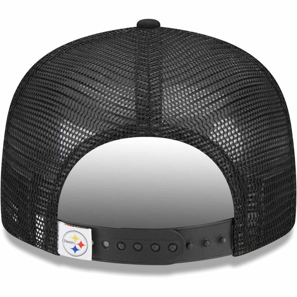 Pittsburgh Steelers New Era Youth Main Trucker 9FIFTY Snapback Hat - Black Hats