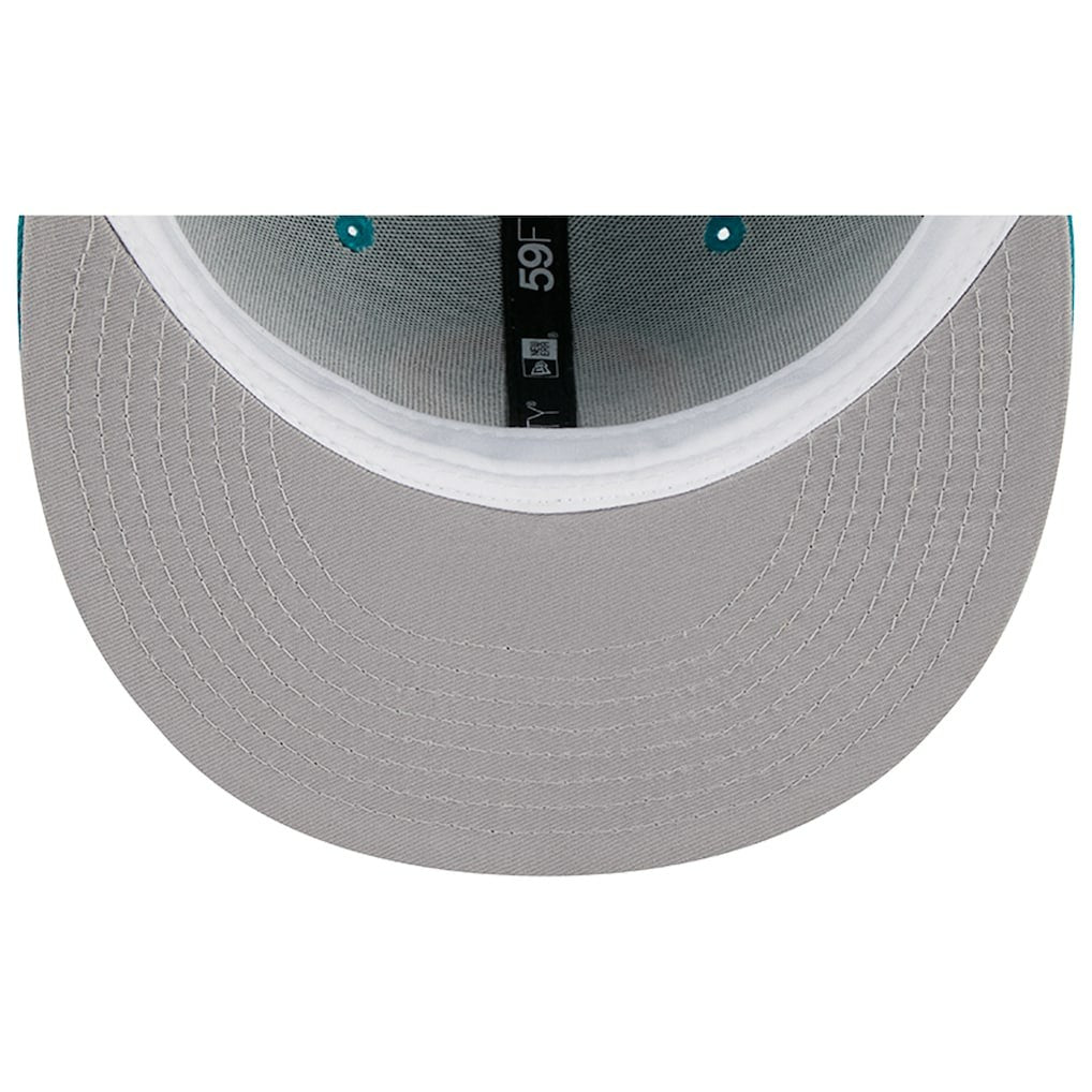 Miami Dolphins New Era Throwback Main 59FIFTY Fitted Hat - Aqua Hats