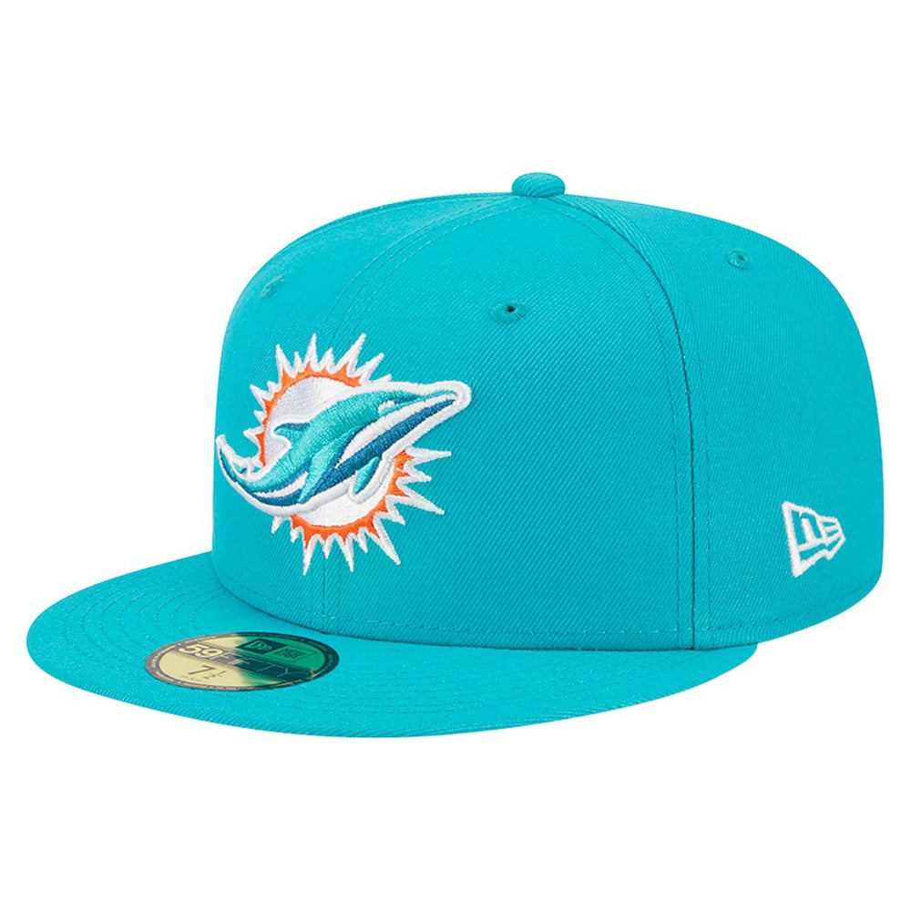 Miami Dolphins New Era Main 59FIFTY Fitted Hat - Aqua Hats