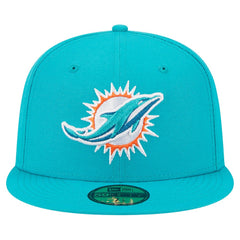 Miami Dolphins New Era Main 59FIFTY Fitted Hat - Aqua Hats
