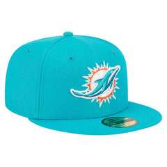 Miami Dolphins New Era Main 59FIFTY Fitted Hat - Aqua Hats