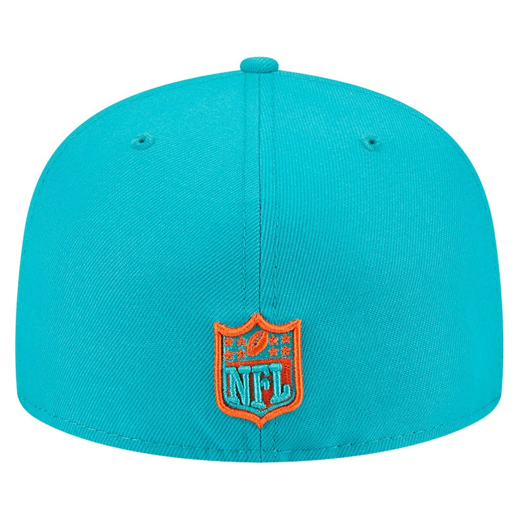 Miami Dolphins New Era Main 59FIFTY Fitted Hat - Aqua Hats