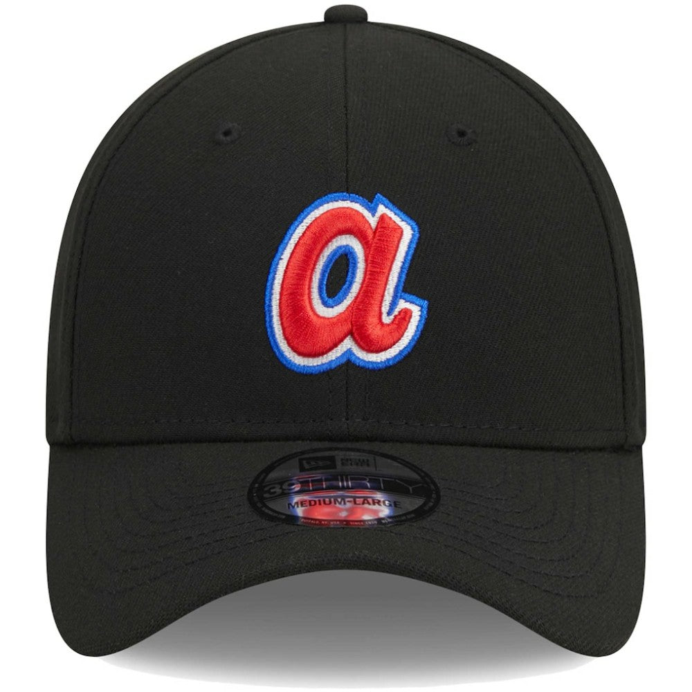 Atlanta Braves New Era Logo 39THIRTY Flex Hat - Black Hats