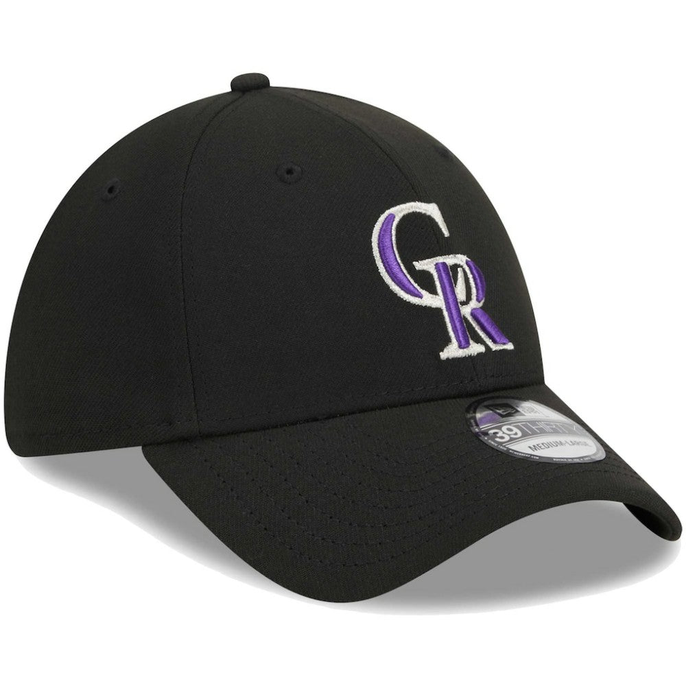 Colorado Rockies New Era Logo 39THIRTY Flex Hat - Black Hats