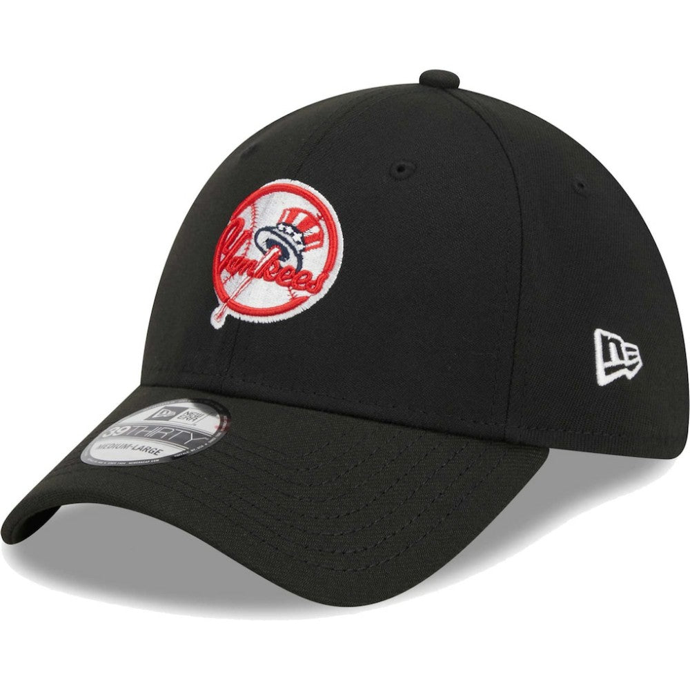 New York Yankees New Era Logo 39THIRTY Flex Hat - Black Hats
