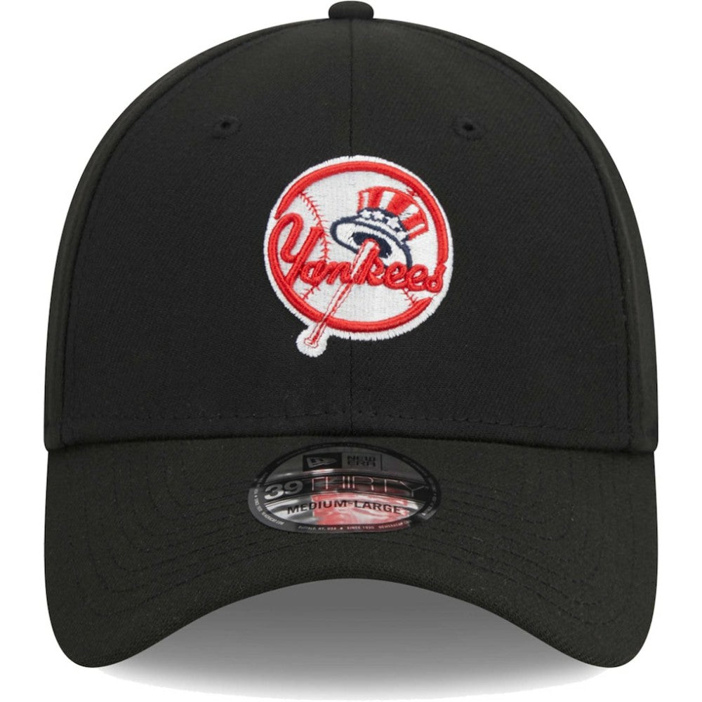 New York Yankees New Era Logo 39THIRTY Flex Hat - Black Hats