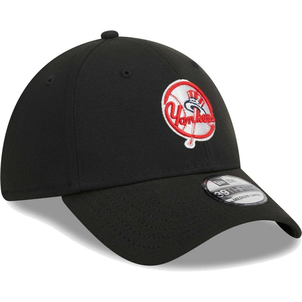 New York Yankees New Era Logo 39THIRTY Flex Hat - Black Hats