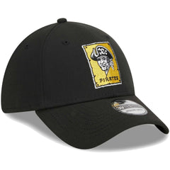Pittsburgh Pirates New Era Logo 39THIRTY Flex Hat - Black Hats