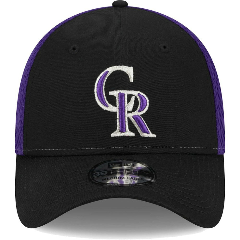Colorado Rockies New Era Team Neo 39THIRTY Flex Hat - Black Hats