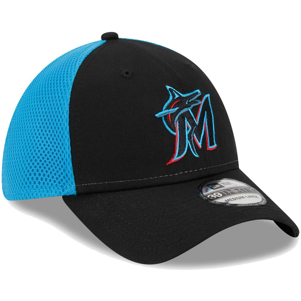 Miami Marlins New Era Team Neo 39THIRTY Flex Hat - Black Hats