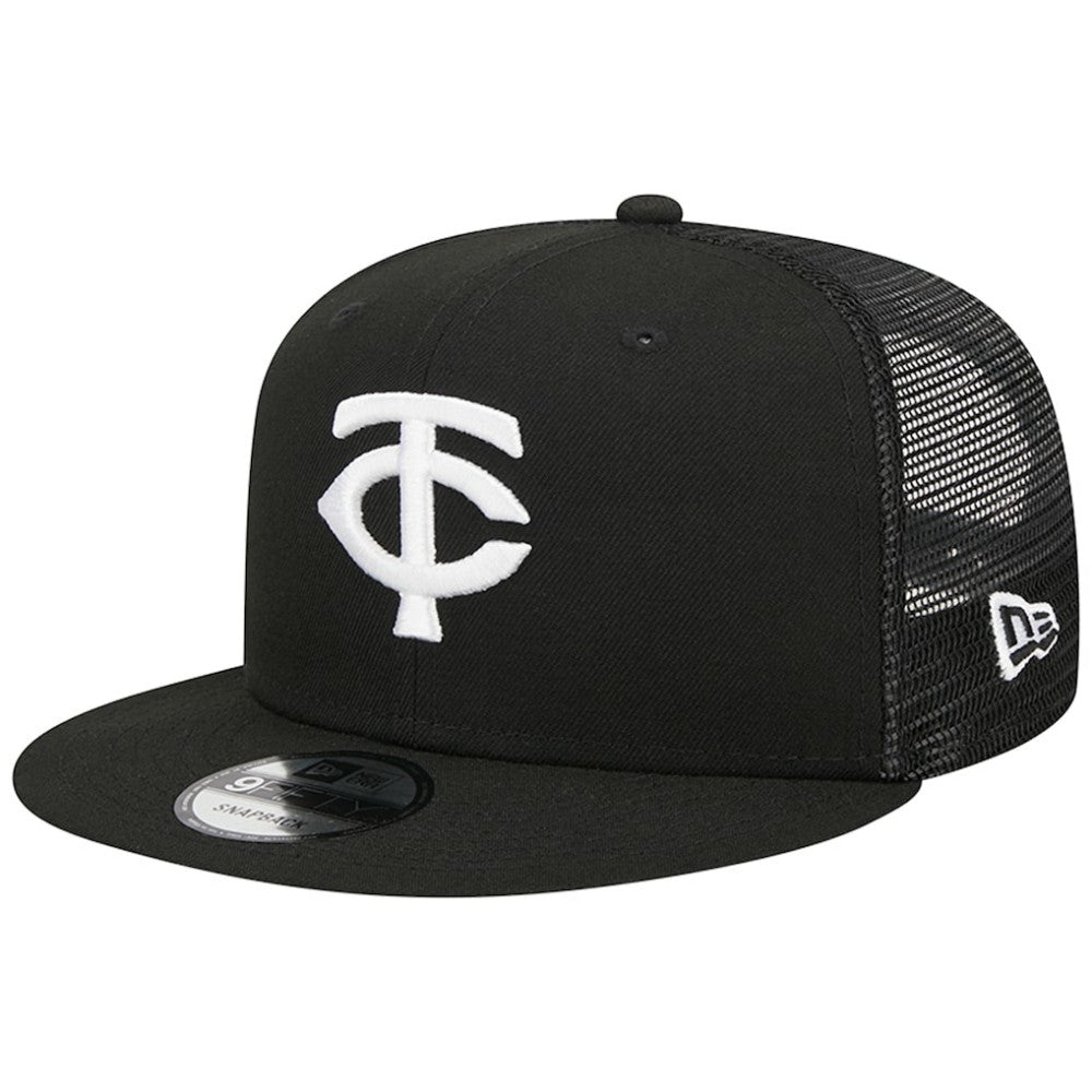 Minnesota Twins New Era Trucker 9FIFTY Snapback Hat - Black Hats