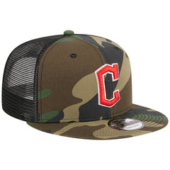 Cleveland Guardians New Era Woodland Camo Trucker 9FIFTY Snapback Hat - Camo Hats