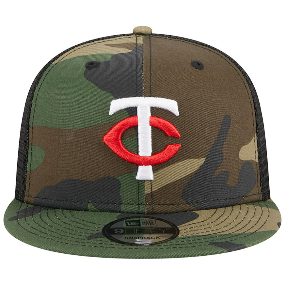 Minnesota Twins New Era Woodland Camo Trucker 9FIFTY Snapback Hat - Camo Hats