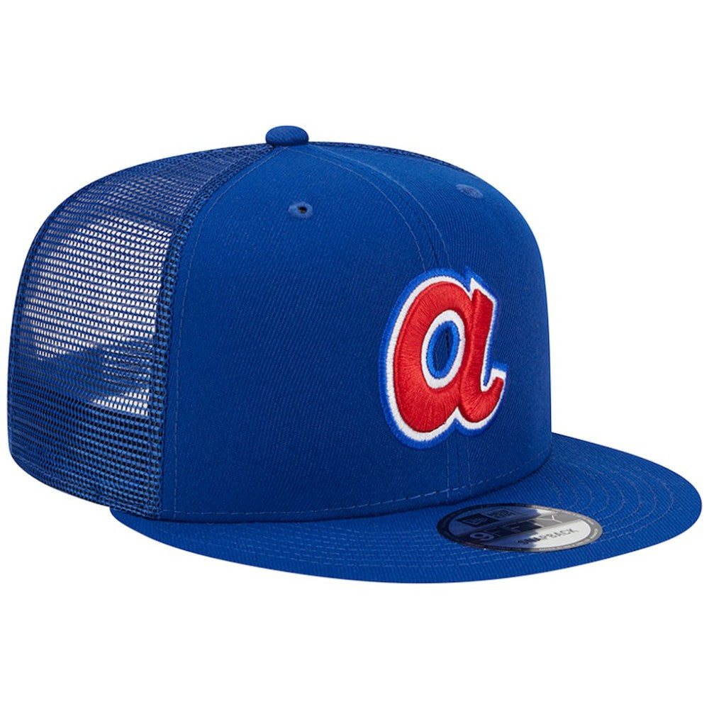 Atlanta Braves New Era Cooperstown Collection Team Color Trucker 9FIFTY Snapback Hat - Royal Hats