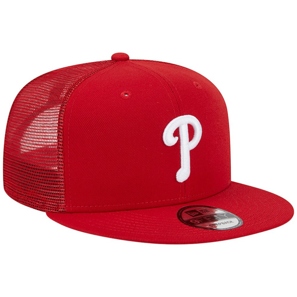 Philadelphia Phillies New Era Team Color Trucker 9FIFTY Snapback Hat - Red Hats