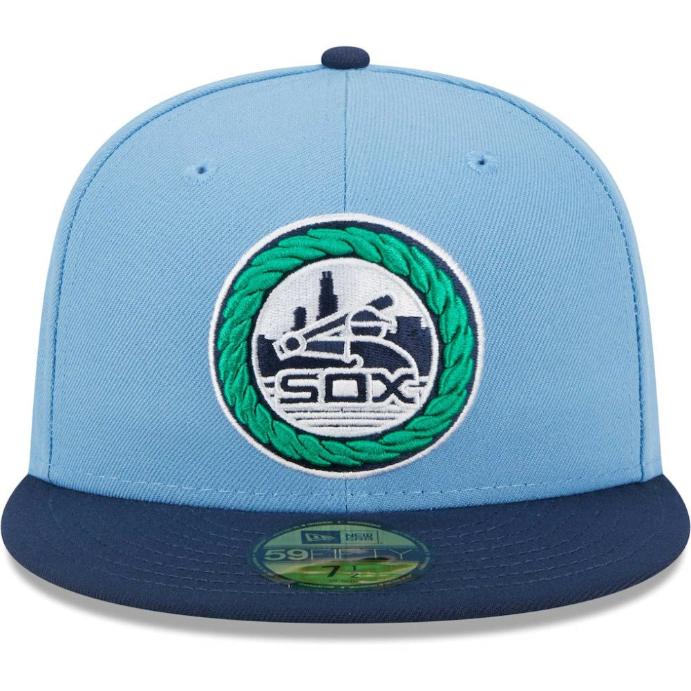 Chicago White Sox New Era Green Undervisor 59FIFTY Fitted Hat - Light Blue/Navy Hats