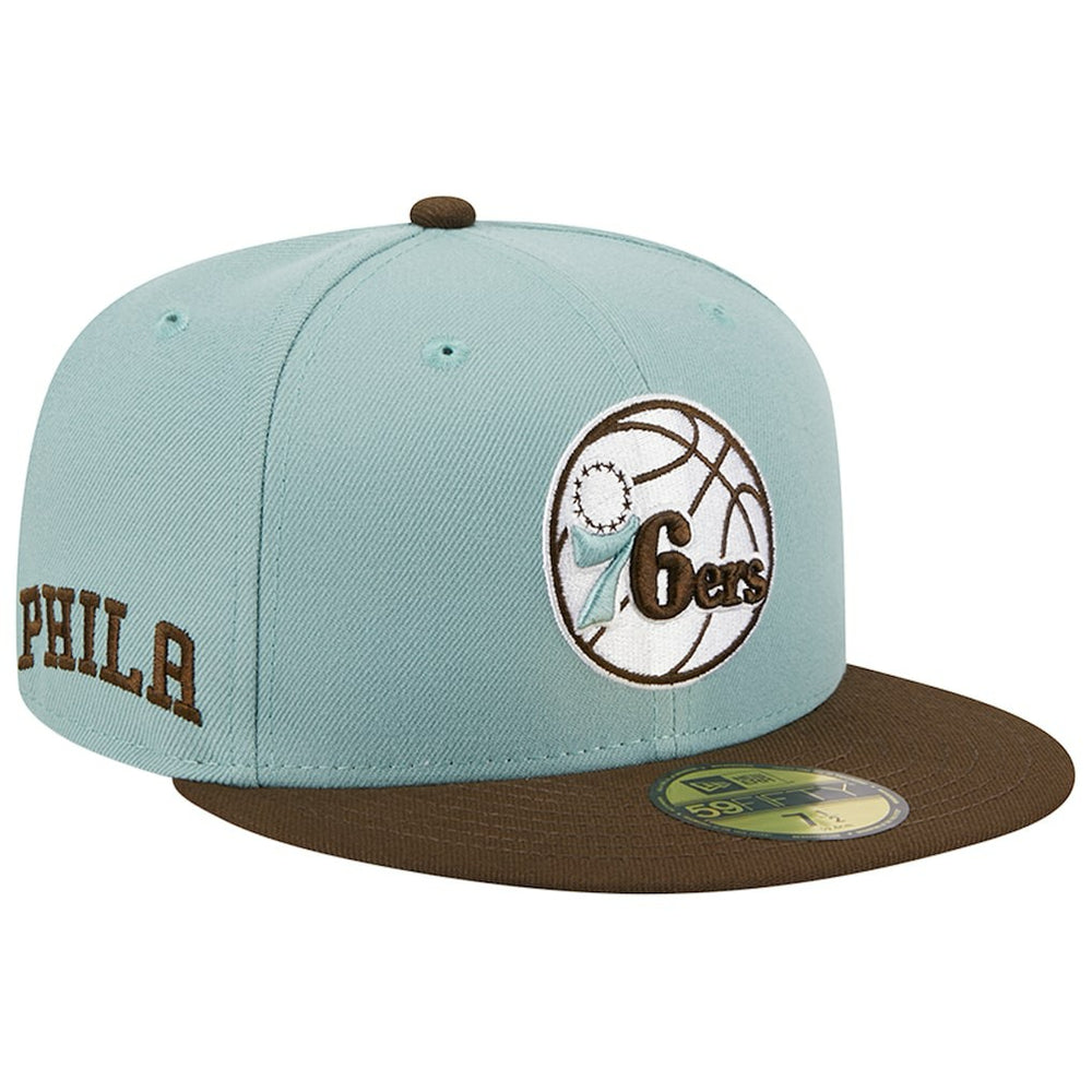 Philadelphia 76ers Two-Tone 59FIFTY Fitted Hat Light Blue/Brown - New Era