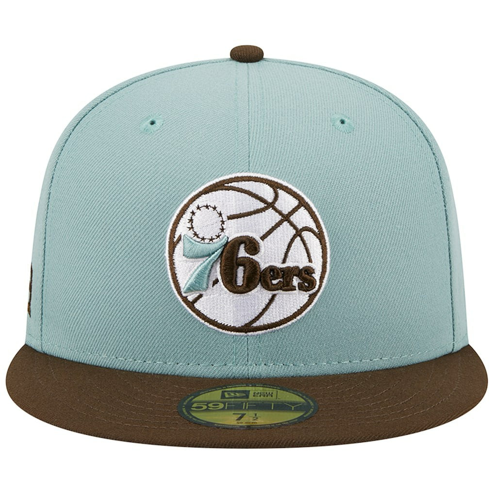 Philadelphia 76ers Two-Tone 59FIFTY Fitted Hat Light Blue/Brown - New Era