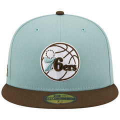 Philadelphia 76ers Two-Tone 59FIFTY Fitted Hat Light Blue/Brown - New Era