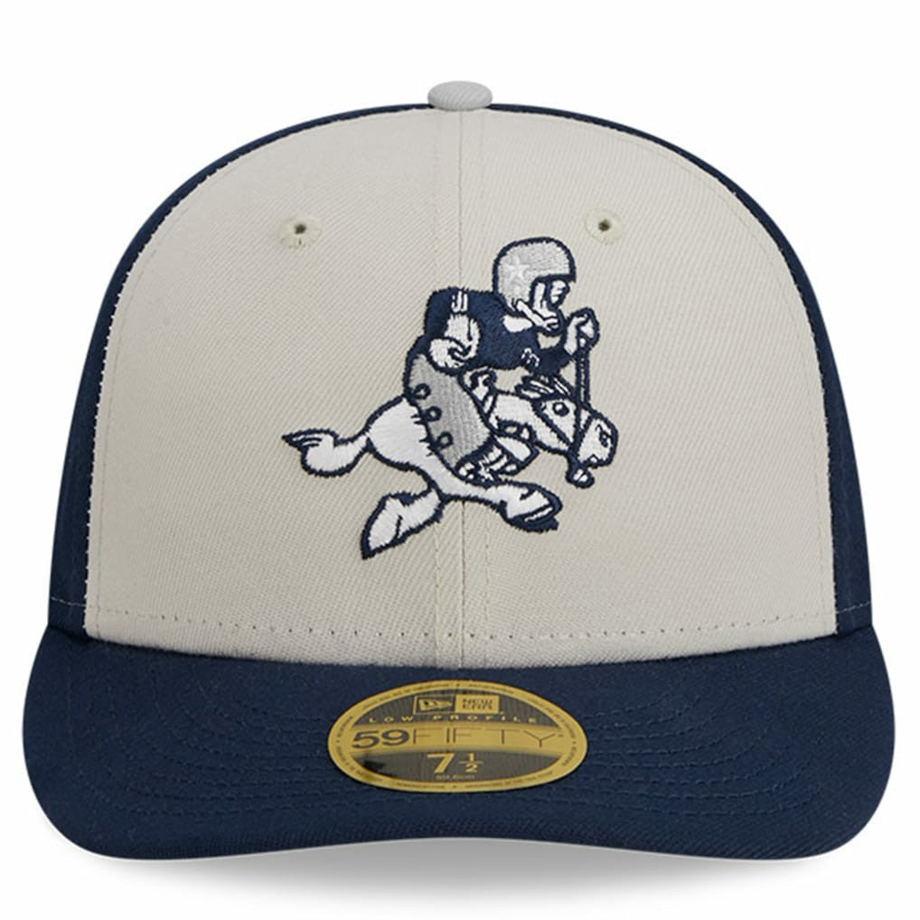 Dallas Cowboys New Era 2023 Sideline Historic Low Profile 59FIFTY Fitted Hat - Cream/Navy Hats