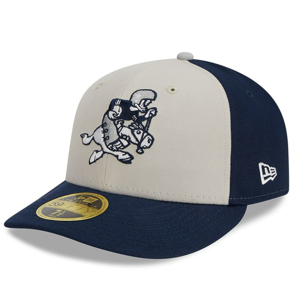 Dallas Cowboys New Era 2023 Sideline Historic Low Profile 59FIFTY Fitted Hat - Cream/Navy Hats