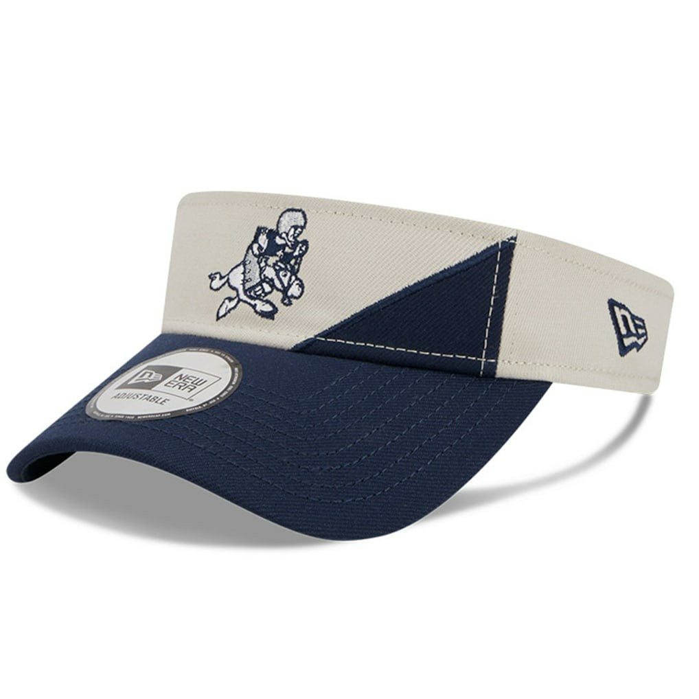 Dallas Cowboys New Era 2023 Sideline Historic Adjustable Visor - Cream/Navy