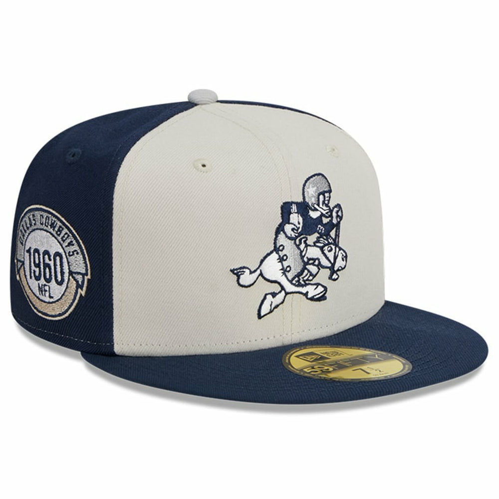 Dallas Cowboys New Era 2023 Sideline Historic 59FIFTY Fitted Hat - Cream/Navy Hats