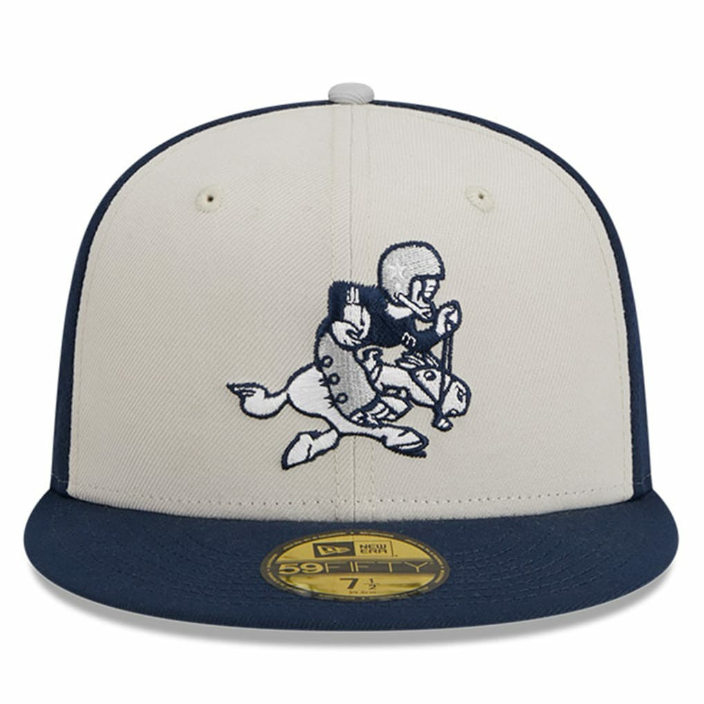 Dallas Cowboys New Era 2023 Sideline Historic 59FIFTY Fitted Hat - Cream/Navy Hats