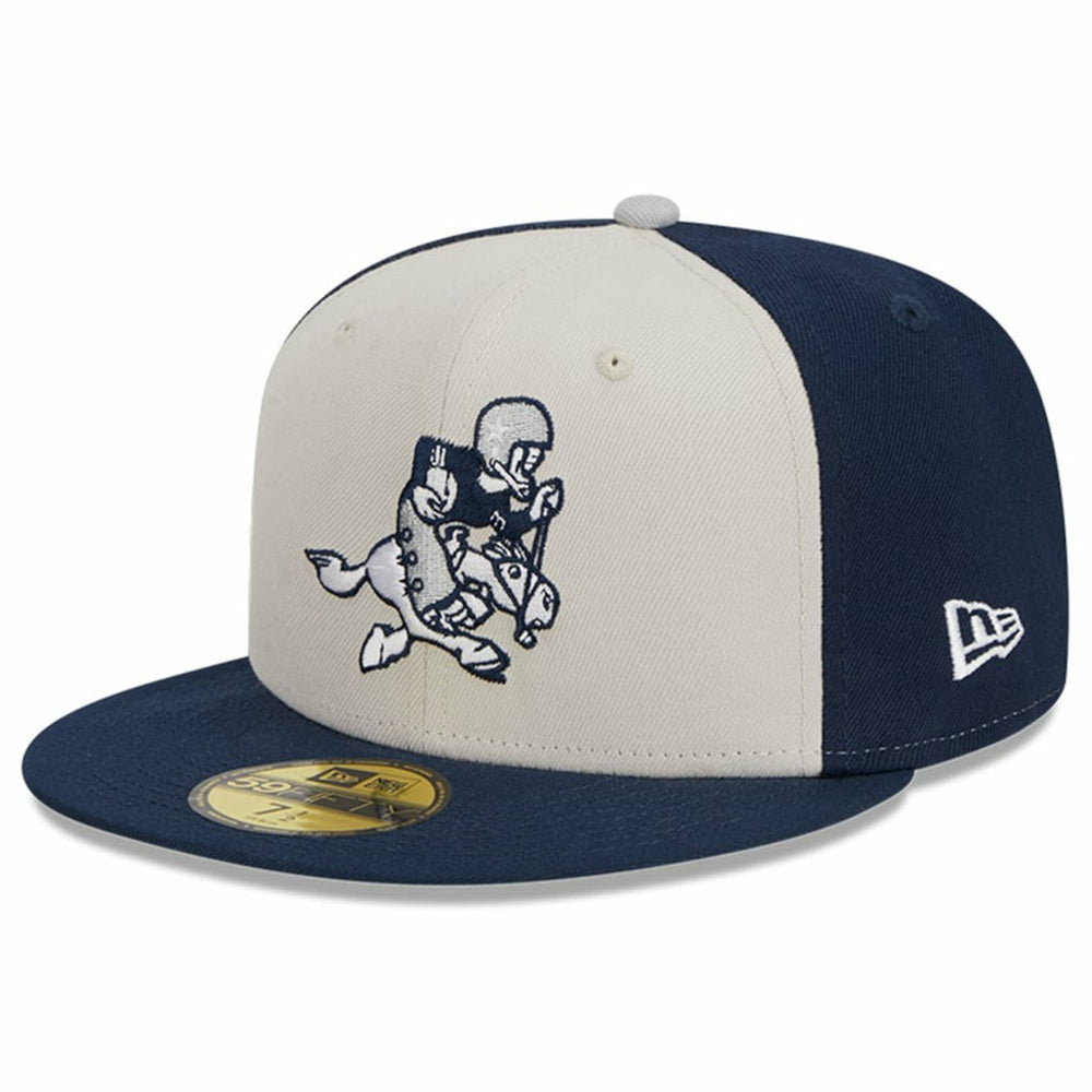 Dallas Cowboys New Era 2023 Sideline Historic 59FIFTY Fitted Hat - Cream/Navy Hats