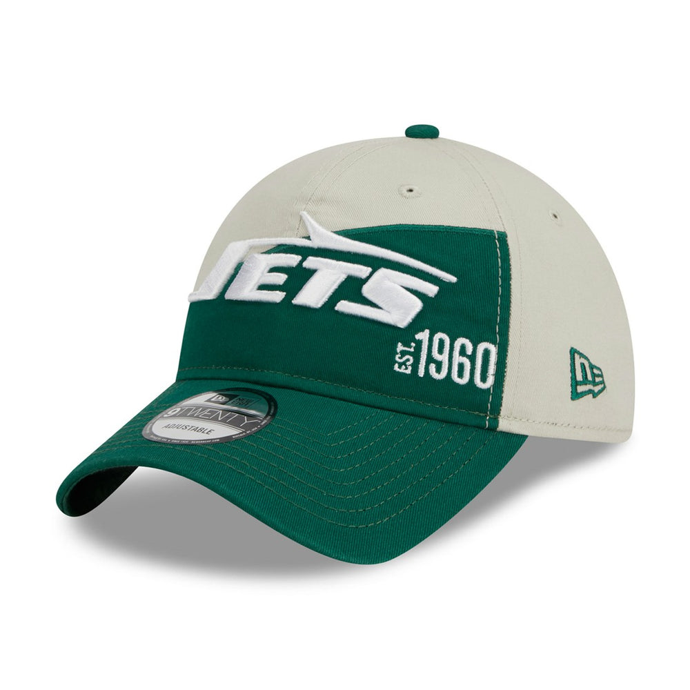 New York Jets New Era 2023 Sideline Historic 9TWENTY Adjustable Hat - Cream/Green Hats