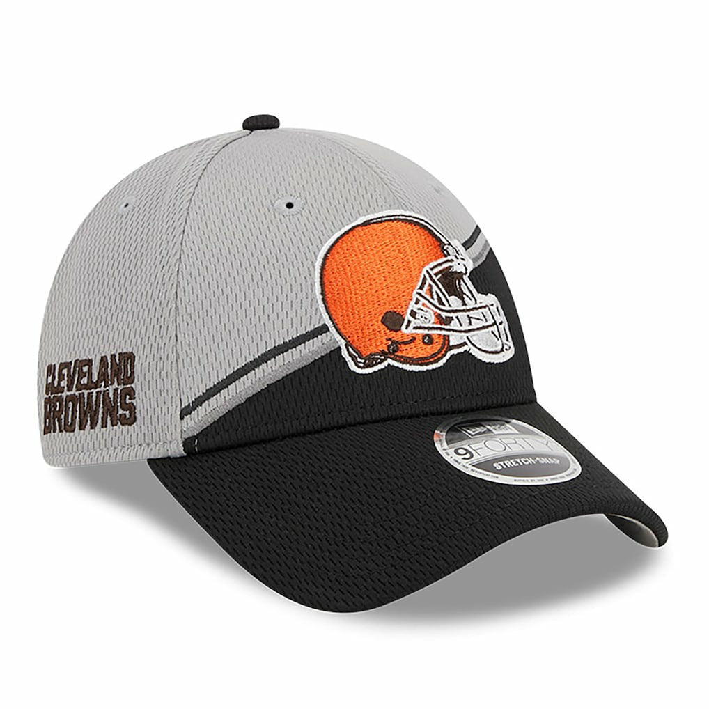 Cleveland Browns New Era 2023 Sideline 9FORTY Adjustable Hat - Gray/Black Hats