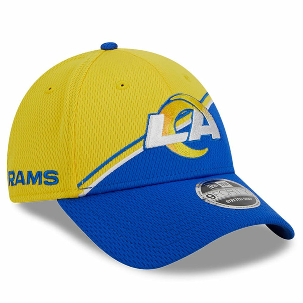 Los Angeles Rams New Era 2023 Sideline 9FORTY Adjustable Hat - Gold/Royal Hats
