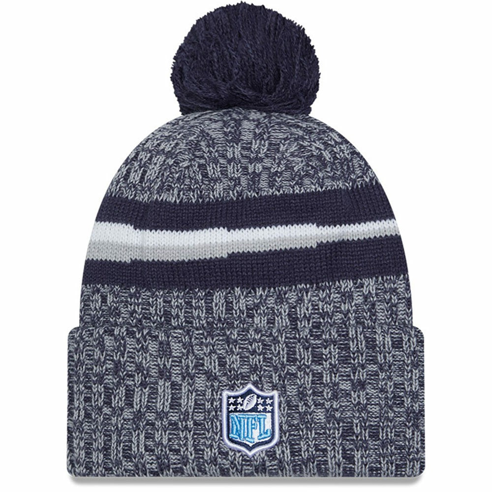 Tennessee Titans New Era 2023 Sideline Cuffed Knit Hat With Pom - Navy Hats